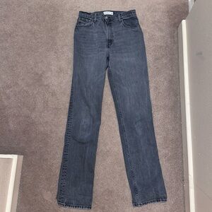 Abercrombie & Fitch 90s Straight Ultra High-Rise Black Washed Jeans TALL
